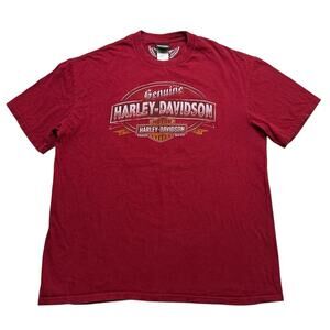 Vintage Harley-Davidson Carson City Nevada Red Graphic T-Shirt Biker Built Sz XL